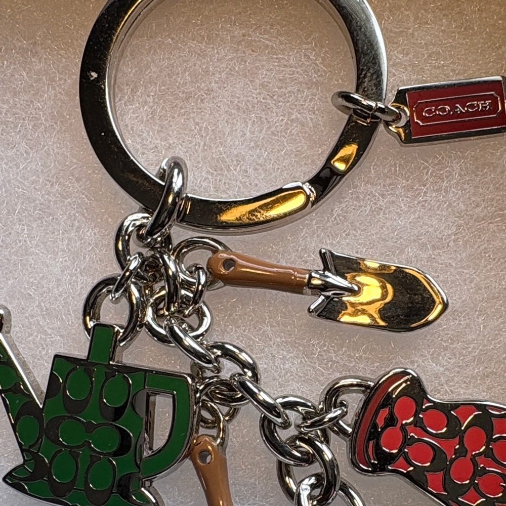 Coach Keychain with Green Watering Can and Coach mini Blue Pen - Picture 3 of 5